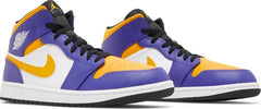 Nike Mens Air Jordan 1 Mid Sneakers - 'Lakers'