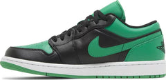 Nike Mens Air Jordan 1 Low Sneakers - 'Black Lucky Green'