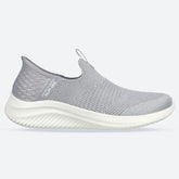 Women's Wide Fit Skechers 149709W Slip-ins Ultra Flex 3.0 Smooth Step Trainers - Light Grey
