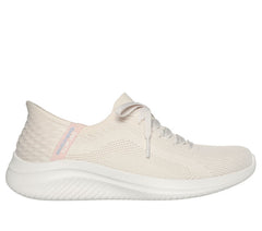 Women's Wide Fit Skechers 149710 Slip-ins Ultra Flex 3.0 Brilliant Trainers - Natural