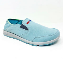 XtraTuf Yellowtail Sky Blue Slip Resistant Womens Canvas Slip On Work Shoes