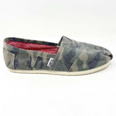 Toms Classics Washed Camo Canvas Womens Slip On Casual Canvas Flat Shoes