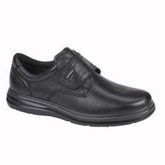 Men's Wide Fit Roamers M337 Touch Fastening Shoes - Black Leather