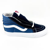 Vans Vault OG Sk8 Hi LX (Suede Canvas) Navy Blue Black Womens Sneakers
