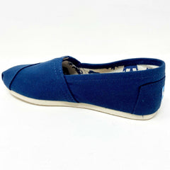 Toms Classics Navy Womens Slip On Casual Canvas Flat Shoes