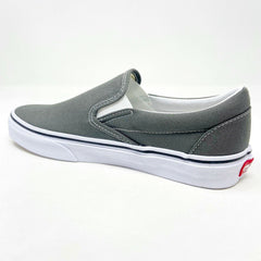 Vans Classic Slip On Charcoal Gray White Womens Casual Shoes