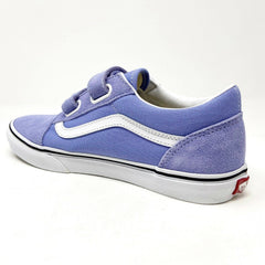 Vans Old School V Pale Iris True White Junior Kids Laceless Casual Shoes