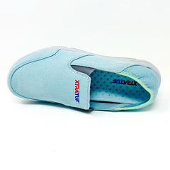 XtraTuf Yellowtail Sky Blue Slip Resistant Womens Canvas Slip On Work Shoes