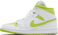 Nike Womens Air Jordan 1 Mid Sneakers - 'White Lime'