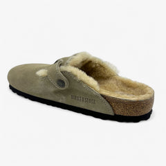 Birkenstock Boston VL Shearling Taupe Womens Casual Soft Footbead Clog