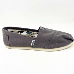 Toms Classics Ash Gray Womens Slip On Casual Canvas Flat Shoes