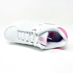 K-Swiss Wolert White Bubble Gum Pink Girls Kids Casual Shoes Sneakers 51376136