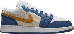 Nike Grade School Womens Air Jordan 1 Low SE Sneakers - 'Patchwork - French Blue'