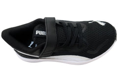 Puma Lite AC PS Kids Comfortable Athletic Shoes Black White