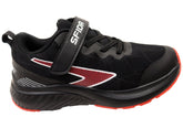 Sfida Switch Kids Boys Adjustable Strap Athletic Shoes Black Red