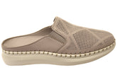 Orizonte Simmi Womens European Leather Closed Toe Open Back Mules