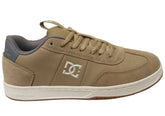 DC Shoes Mens Comfortable DC Astrix Leather Lace Up Shoes Tan Grey