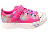 Skechers Kids Girls S Lights Heart Steps Heart Sketch Shoes Pink Multi