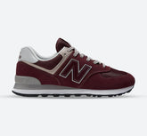 Women's Wide Fit New Balance ML574EVM Walking/Running Trainers - Exclusive - Burgundy/White ENCAP