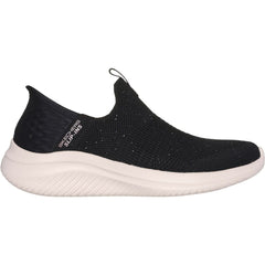 Women's Wide Fit Skechers 149594 Slip-ins Ultra Flex 3.0 Trainers - Black/Rose Gold