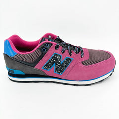 New Balance 574 Classics Outside In Pink Blue Kids Running Sneakers KL57407G