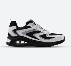 Women's Wide Fit Skechers 177424 Tres Air Uno Street Fl Air Trainers - Black/White