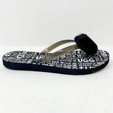 UGG Simi Fluff Manifesto Black Womens Flip Flop Sandals 1101562 BLK
