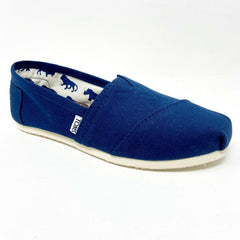 Toms Classics Navy Womens Slip On Casual Canvas Flat Shoes