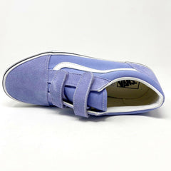 Vans Old School V Pale Iris True White Junior Kids Laceless Casual Shoes