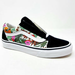 Vans Old Skool (Multi Tropical) Black True White Floral Womens Casual Shoes