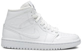 Nike Womens Air Jordan 1 Mid Sneakers - 'White Snakeskin'