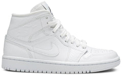 Nike Womens Air Jordan 1 Mid Sneakers - 'White Snakeskin'