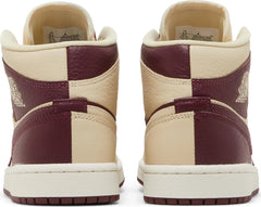 Nike Womens Air Jordan 1 Mid SE Sneakers - 'Split - Beach Cherrywood'