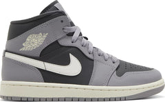Nike Womens Air Jordan 1 Mid Sneakers - 'Cement Grey'