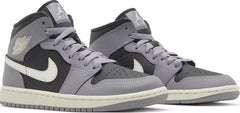 Nike Womens Air Jordan 1 Mid Sneakers - 'Cement Grey'