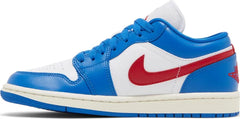 Nike Womens Air Jordan 1 Low Sneakers - 'Sport Blue Gym Red'