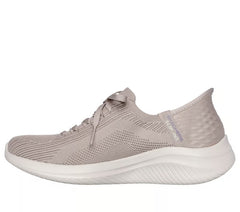 Women's Wide Fit Skechers 149710 Slip-ins Ultra Flex 3.0 Brilliant Trainers - Taupe