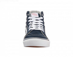 VANS Sk8 Hi Slim (Quilted Denim) Dress Blues Zephyr White Womens Casual Sneakers