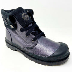 Palladium Baggy ML Zip Graphite Black Kids Leather Combat Boots 53456 063