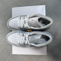 DISPLAY - Nike Womens Air Jordan 1 Low Sneakers - 'White Wolf Grey'