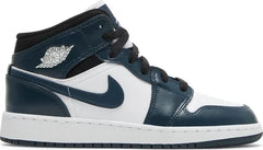 Nike Grade School Womens Air Jordan 1 Mid Sneakers - 'Armory Navy'