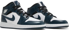 Nike Grade School Womens Air Jordan 1 Mid Sneakers - 'Armory Navy'
