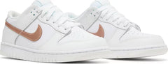 Nike Grade School Womens Dunk Low Sneakers - 'White Metallic Red Bronze'