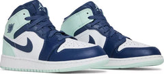 Nike Grade School Womens Air Jordan 1 Mid Sneakers - 'Blue Mint'