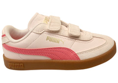 Puma Club II Era V PS Kids Girls Comfortable Adjustable Strap Sneakers
