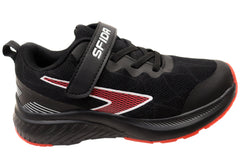 Sfida Switch Kids Boys Adjustable Strap Athletic Shoes Black Red