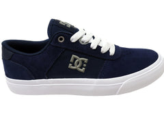 DC Shoes Mens Comfortable Teknic Leather Lace Up Shoes Navy Blue