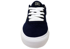 DC Shoes Mens Comfortable Teknic Leather Lace Up Shoes Navy Blue