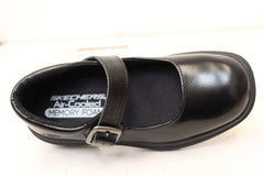 Skechers Kids Girls Leather Smooth Tracks Mary Jane School Shoes