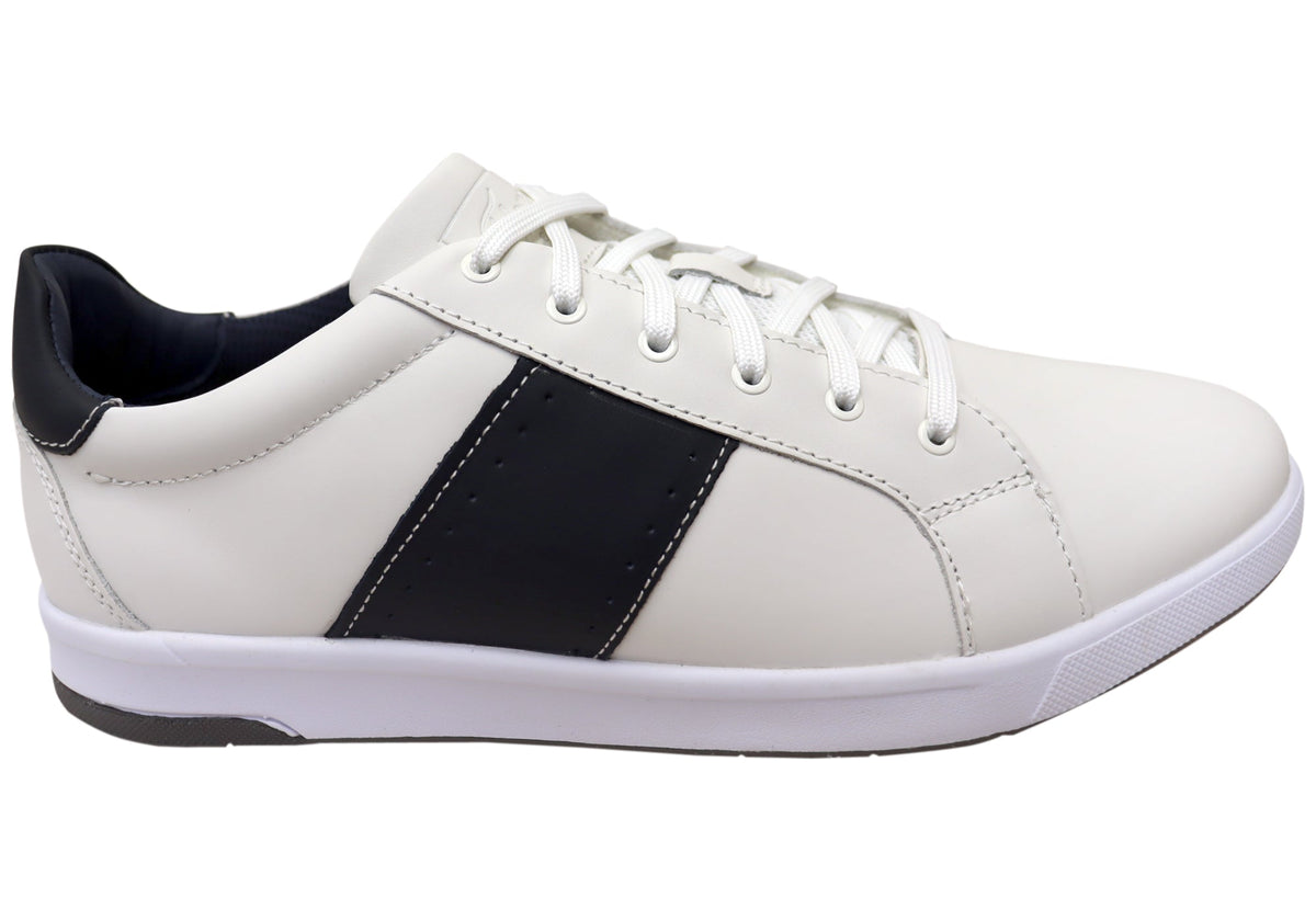 Florsheim Mens Leather EE Extra Wide Crossover 2 Lace To Toe Sneakers